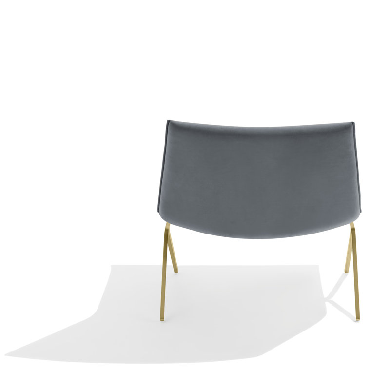 Chaise de réception Meredith, Laiton, Velours gris foncé
