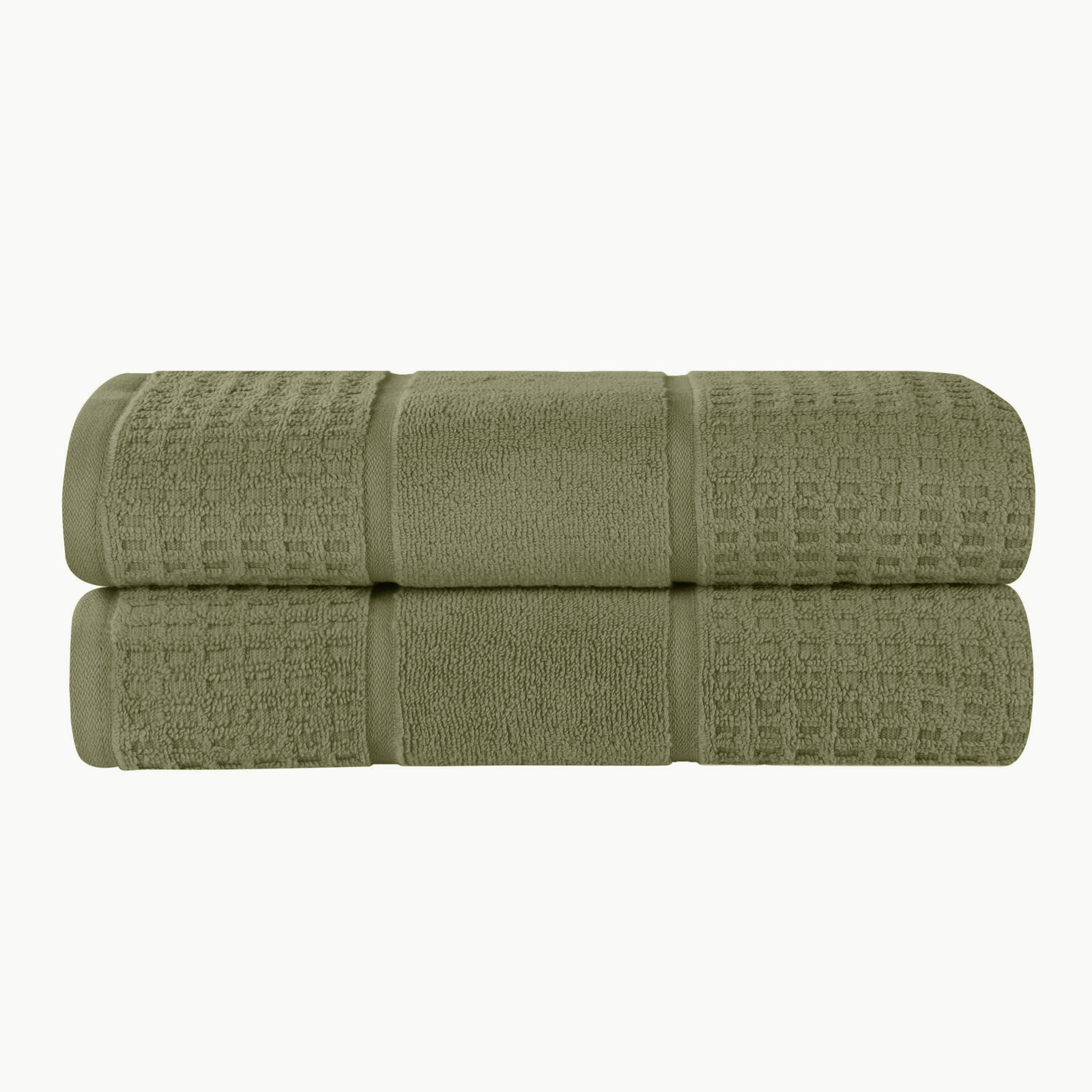 Hiyabel Waffle Cotton Bath Sheet Set, Forest Green