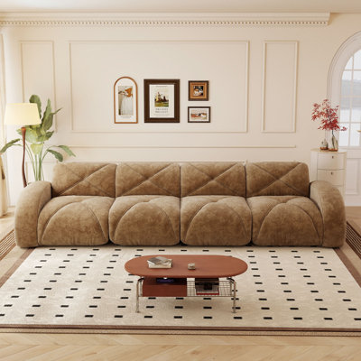140" Oversized Velvet Tufted Boneless Modular Sofa
