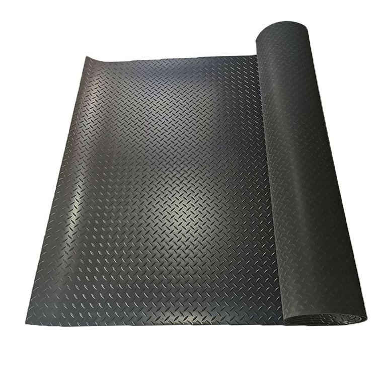 Recycled Rubber - 60A - Sheets and Rolls 1/4 in. T x 4 ft. W x 8 ft. L  Black Rubber Garage Flooring