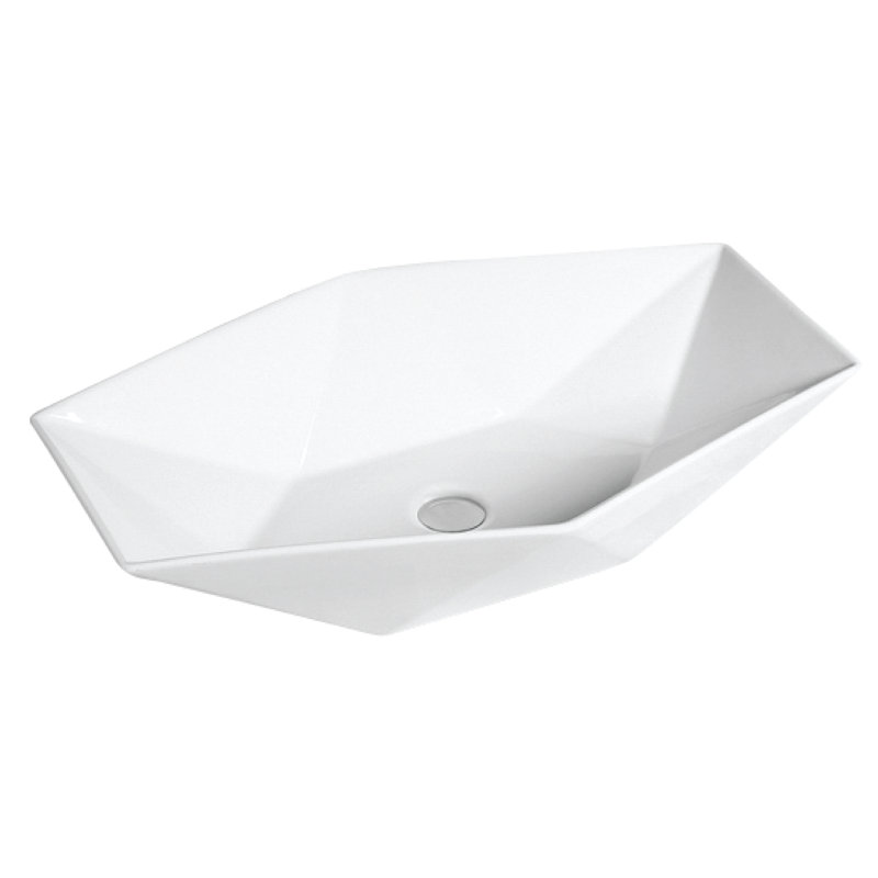 Karran Valera Lavabo de salle de bain vasque rectangulaire en porcelaine vitreuse