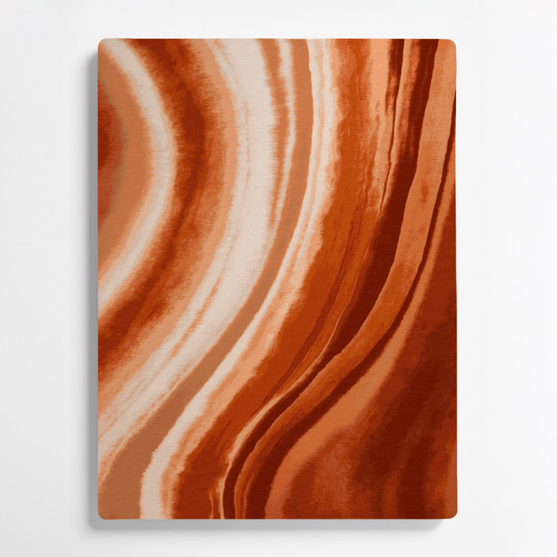 Abstrait couleur champ 87, art mural en métal brun, H 12 po x l 18 po