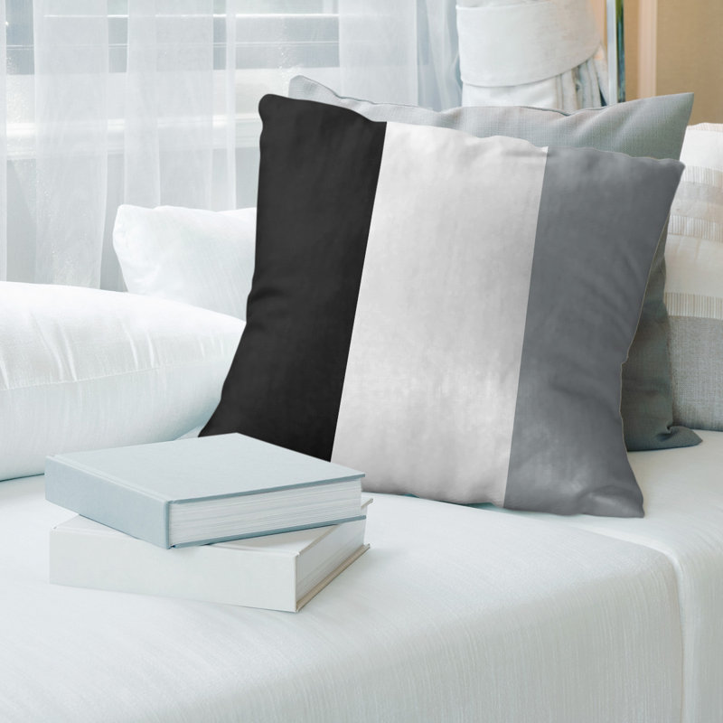 Coussin décoratif, 16 po x 1 po, Duvet synthétique, Blanc
