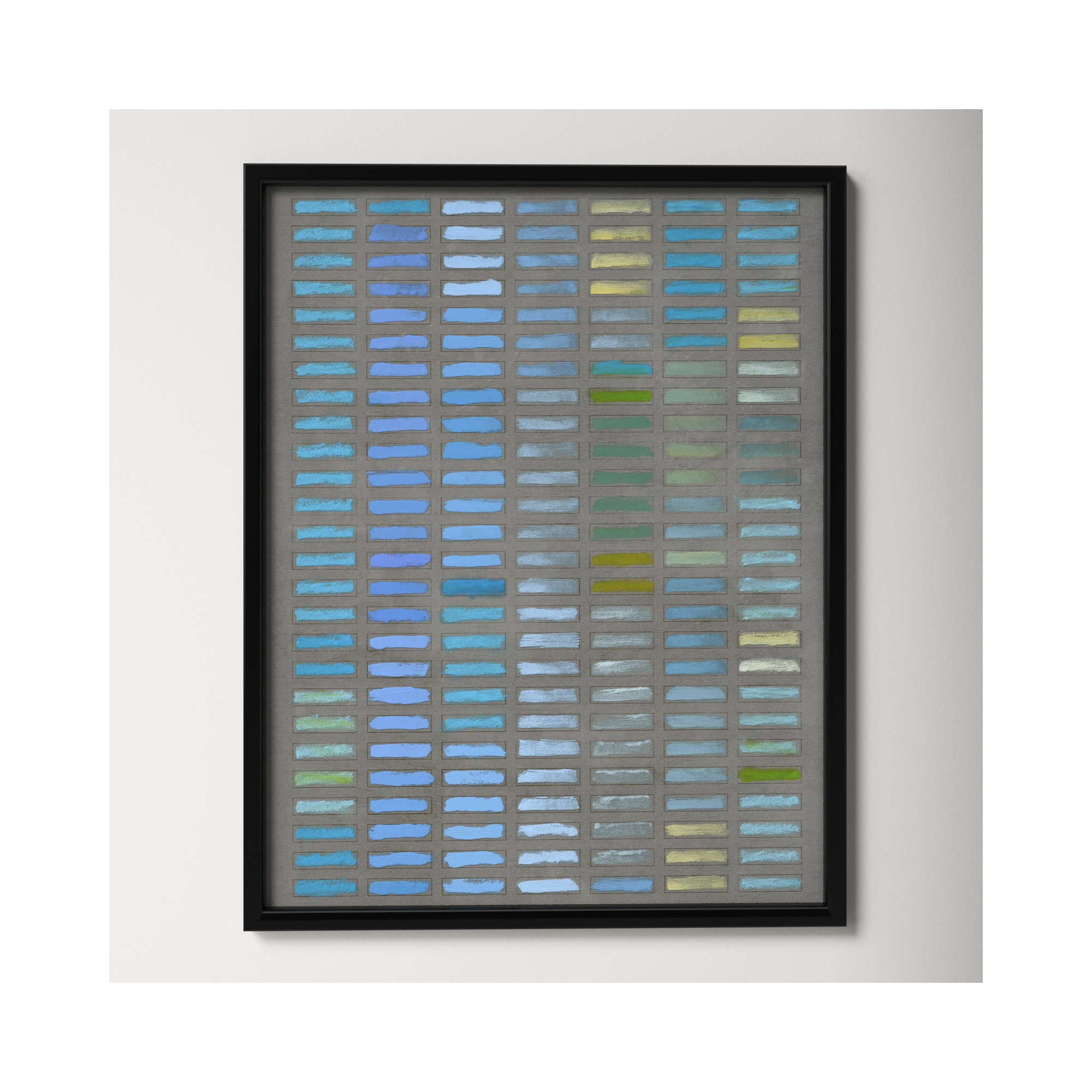 Beyond The Blues by Jacques Pilon, Black Framed, 38" H x 30" W x 1.25" D