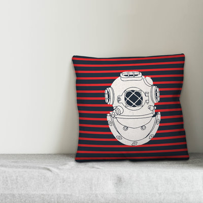  Nautical Diving Helmet Throw Pillow