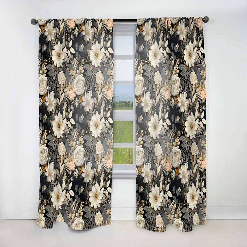 Urban Gypsy Boho Pattern - Abstract Boho Curtain - Room Darkening Abstract Curtain - 1 Panels, 52" W x 120" L