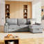 U_STYLE Canapé-lit modulaire rembourré avec poches de rangement et porte-gobelets discrets pour la vie moderne