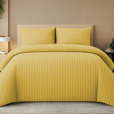 Microfiber Striped Duvet Cover Set
