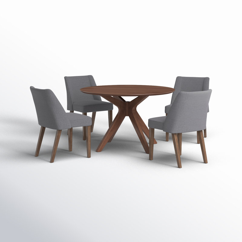 Didmarton 5 Piece Pedestal Table Set, Gray