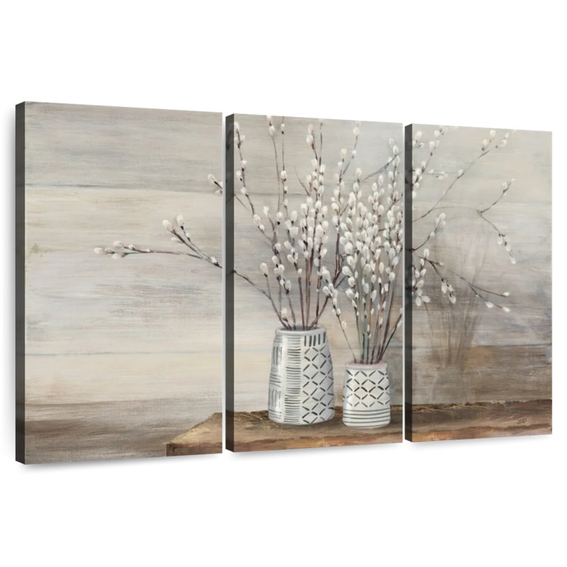 Pussy Willow Still Life With Designs, 24" H x 38" W