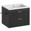 Meuble-lavabo flottant 24 po à DEL avec lavabo, tiroirs à fermeture en douceur et porte-serviettes-129855824