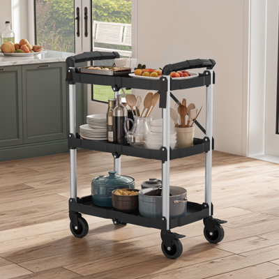 34.25”H ×15.35"W Foldable Utility Cart with Wheels