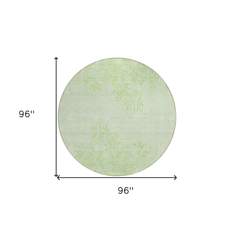 Tapis intérieur lavable floral 8 pi vert menthe et vert artichaut