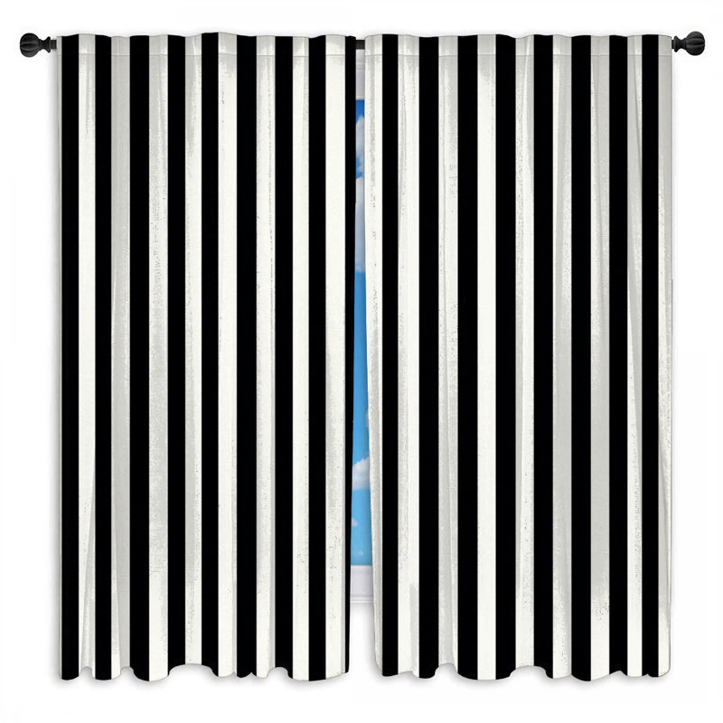 Rideaux à rayures et voilage à rayures - 2 panneaux, 40in x 80in - 2 panels, Obscurcissement de chambre