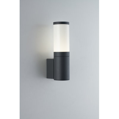 Dark Grey 25cm H Integrated LED Outdoor Armed Sconce