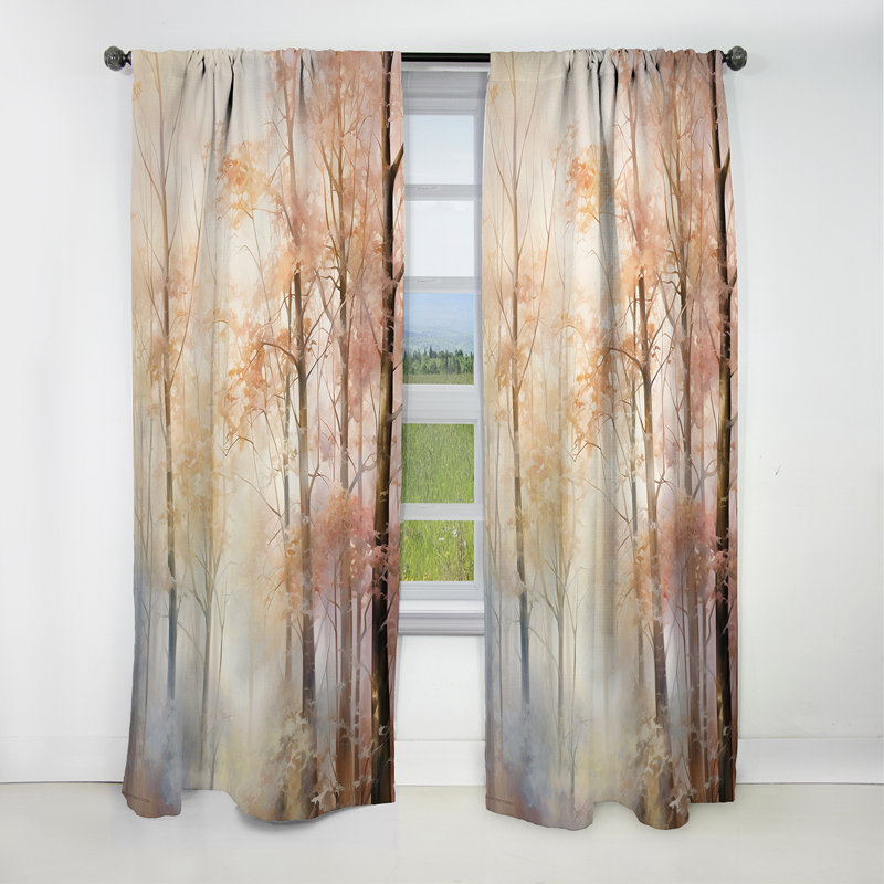 Beulah - Rideau Trees - Rideau occultant à motif floral - 1 panneau, L 52 po x L 63 po