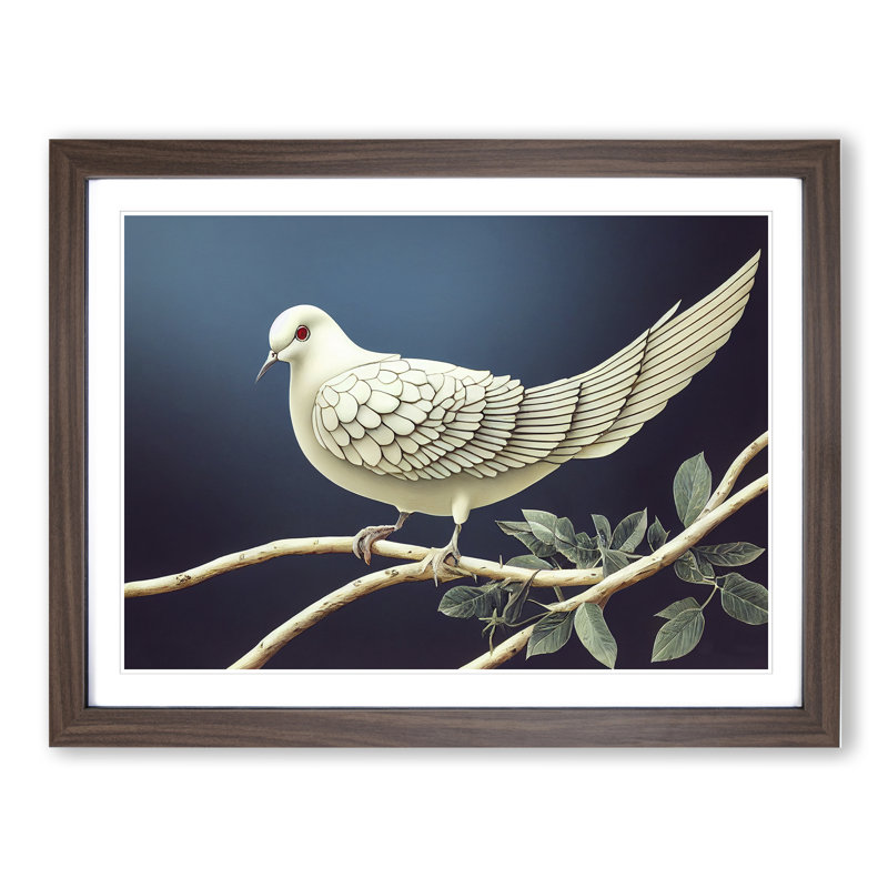 Great Dove Bird - Print, 46cm H x 64cm W, Walnut