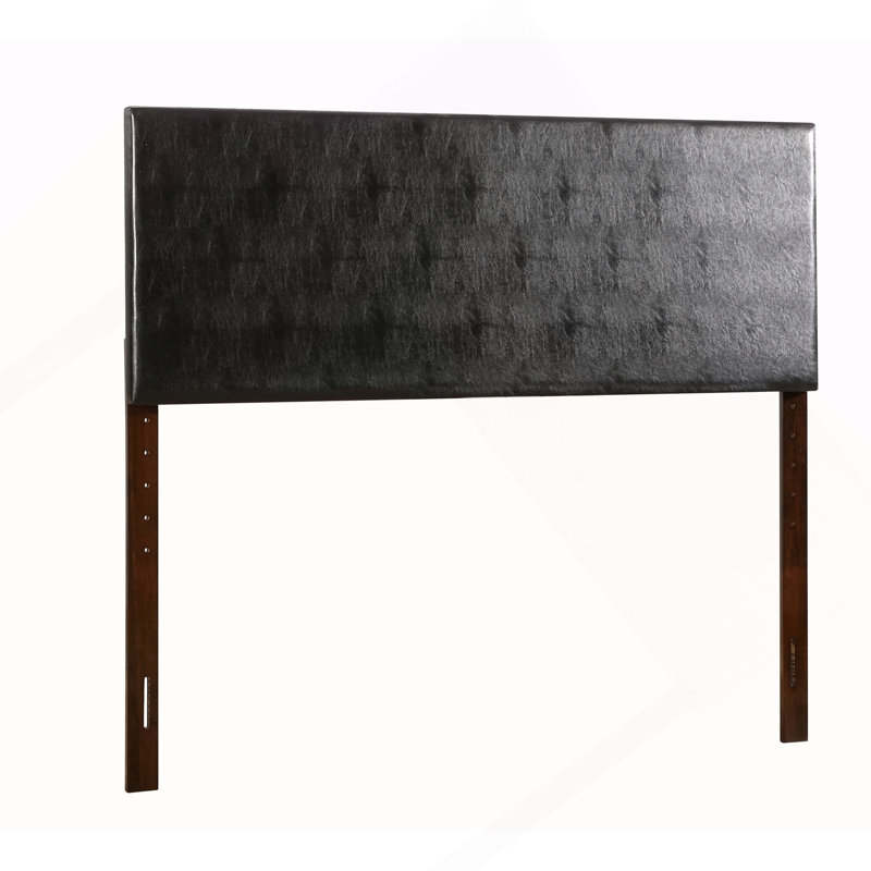 Cadre de lit contemporain contemporain noir, 53" H x 63" W x 3" D, Black
