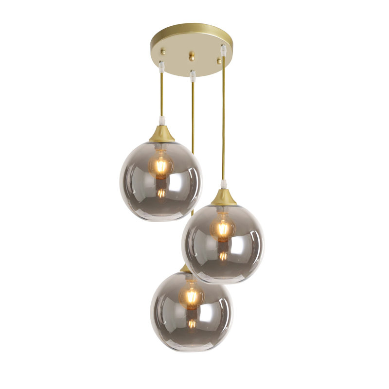 Ber 3 - Light Cluster Pendant, Smoke, Gold