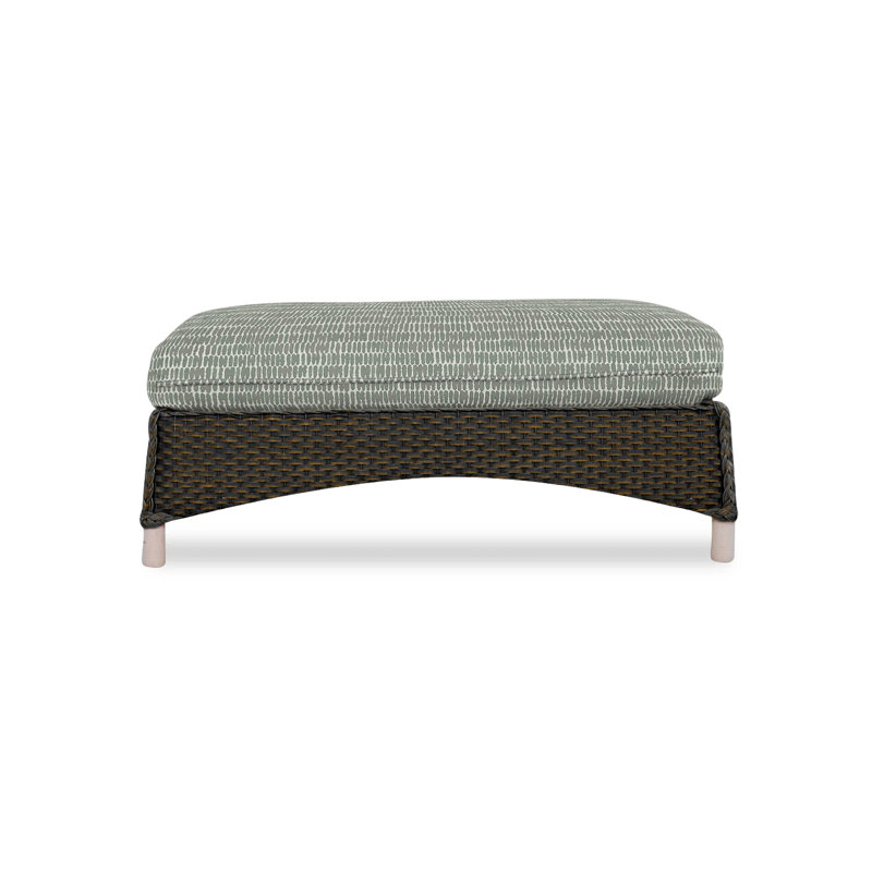 Mandalay Outdoor Ottoman, Decorline Navy, Mink