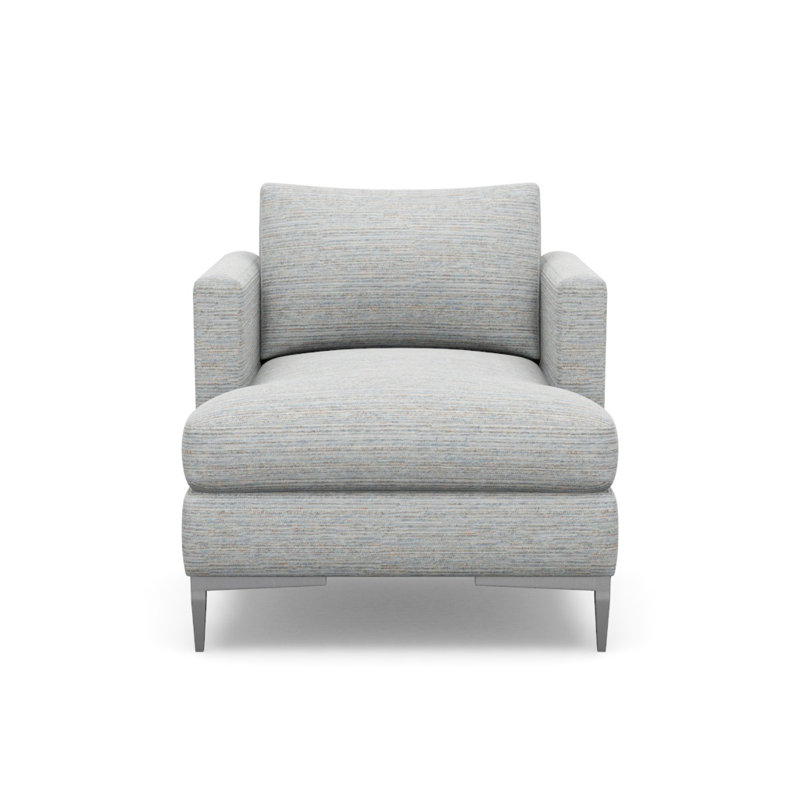 Fauteuil d'appoint Aiden, Piscine Stria Tide, Acier inoxydable poli