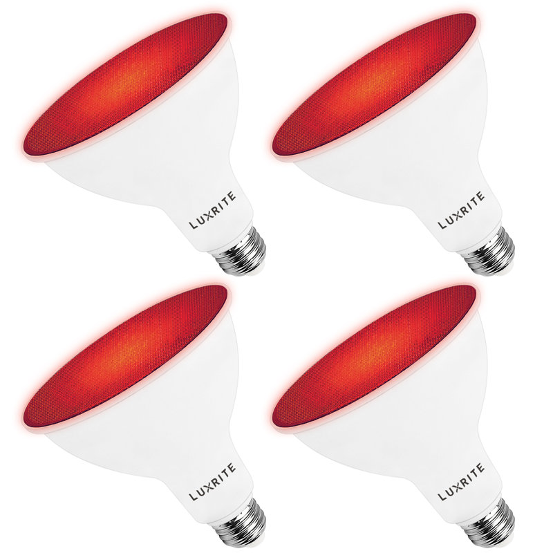 8 watts (45 watts équivalents), DEL PAR38, ampoule à DEL colorée, culot moyen E26 (standard), 4, Rouge