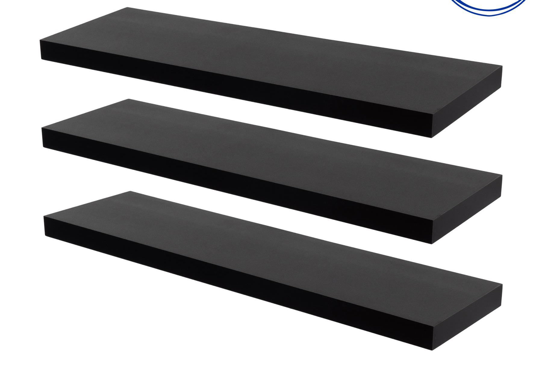 Harbour Housewares 3x Harbour Housewares Modern Floating Wall Shelves - 80cm - Black & Reviews | Wayfair.co.uk