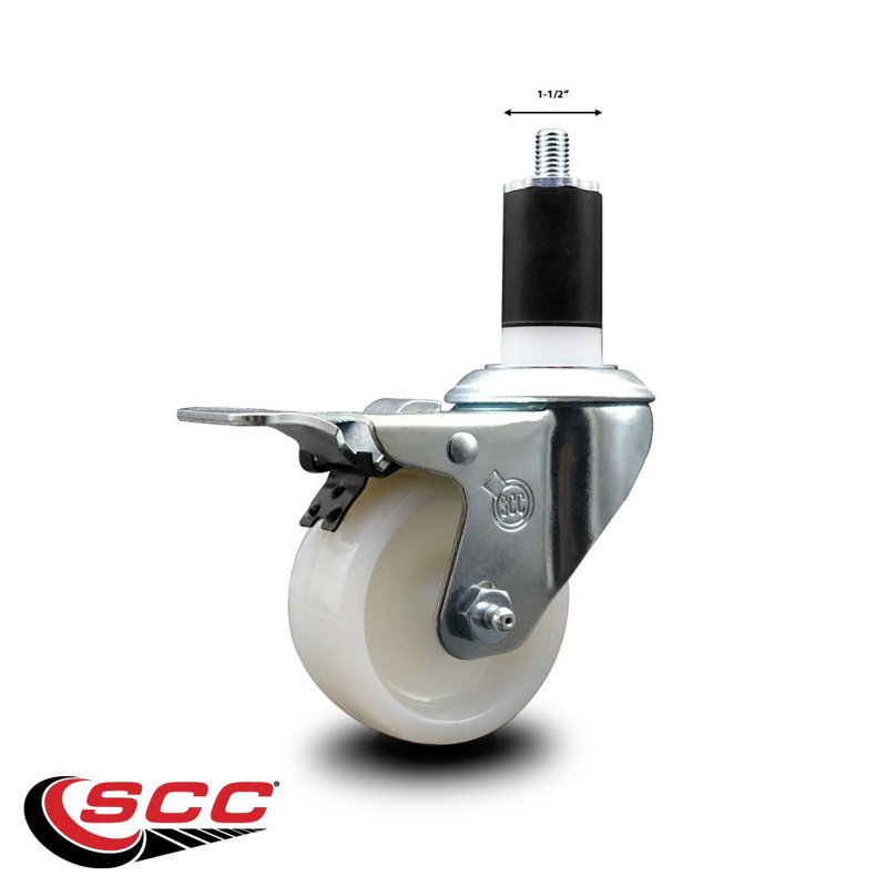 Nylon Swivel Expanding Stem Caster Total Lock Brake SCC
