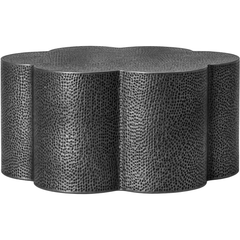 Table basse Lotus en fer noir, Noir