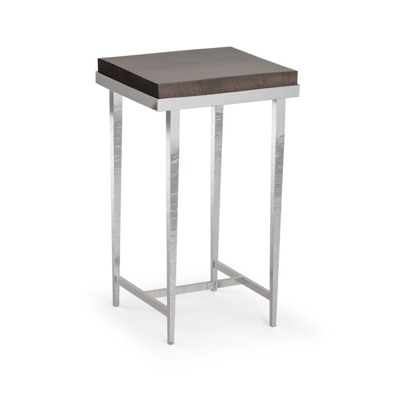 Table d'appoint Wick, Érable espresso, Argenté