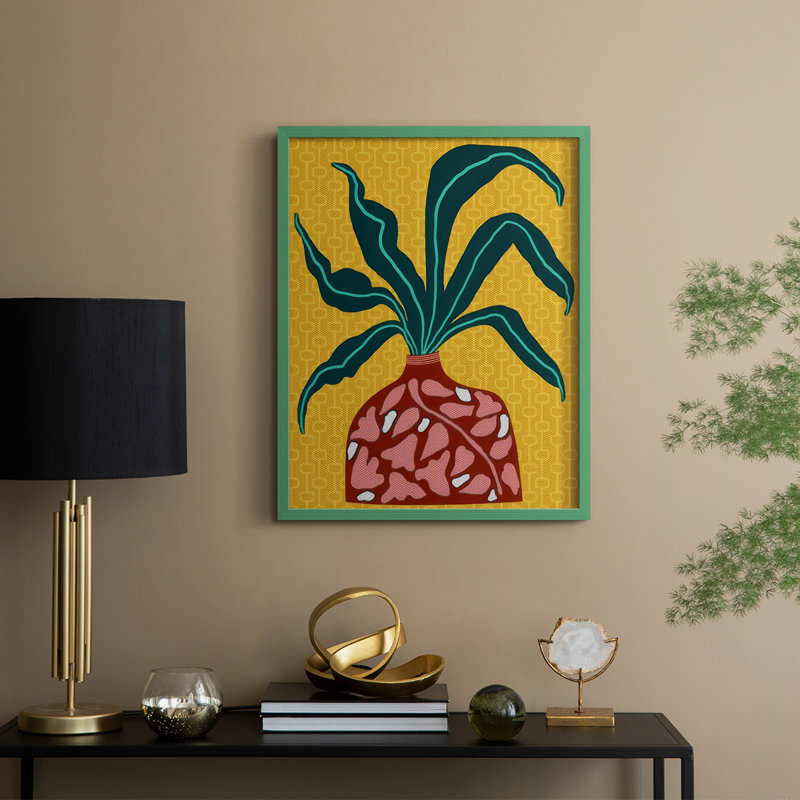 Reproduction encadrée Snappy Botanical III - bois massif, Vert, H 15 po x l 12 po