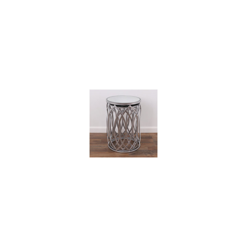 Margueriette Mirrored Glass Top Nesting Tables, Silver