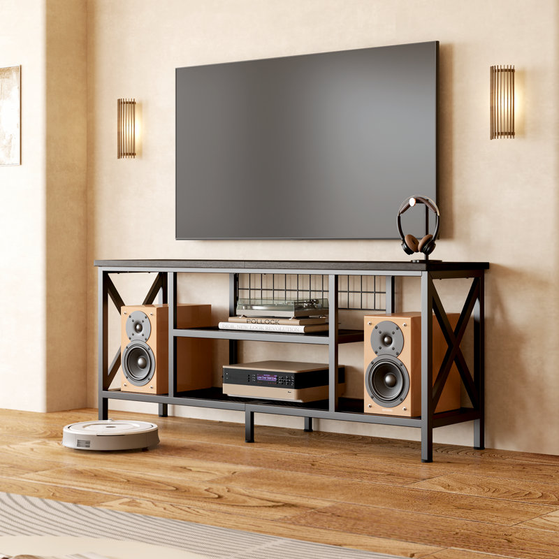 Thalassa TV Stand for TVs up to 65", Black/Black