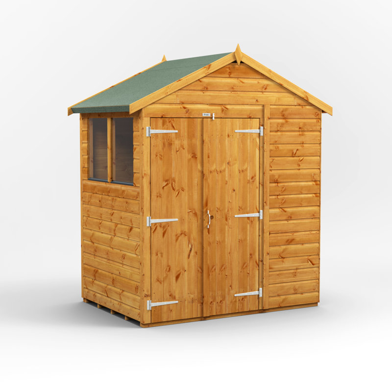 Powersheds Timber Tongue & Groove Garden Shed, Double Doors