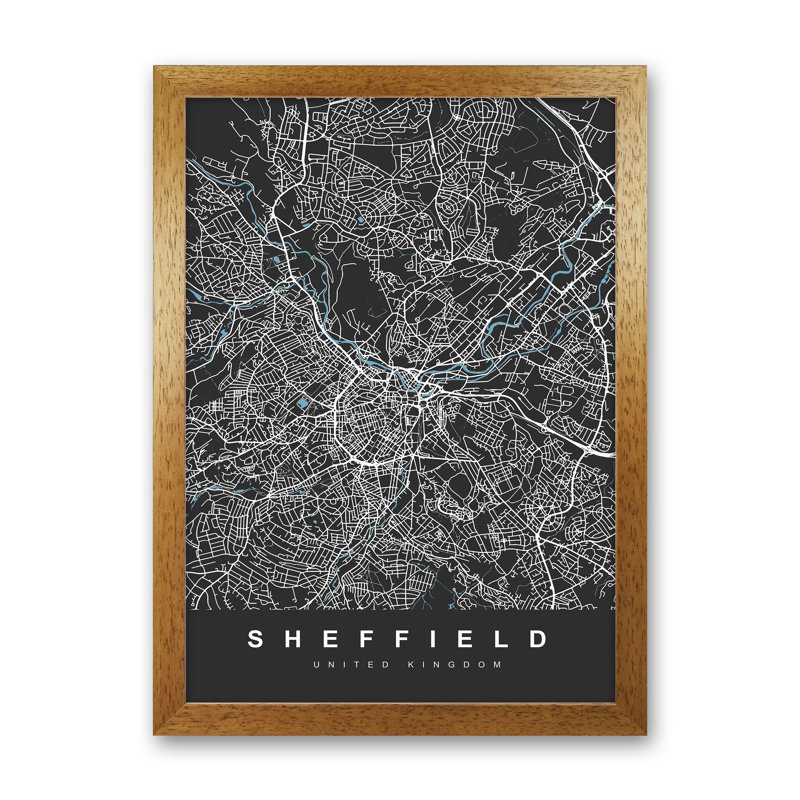 Sheffield III - Print, 88cm H x 64cm W x 3cm D, Oak Grain Framed