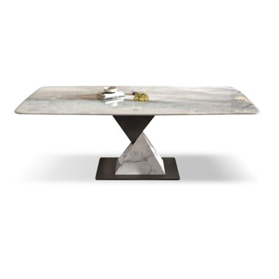 Rectangular marble dining table