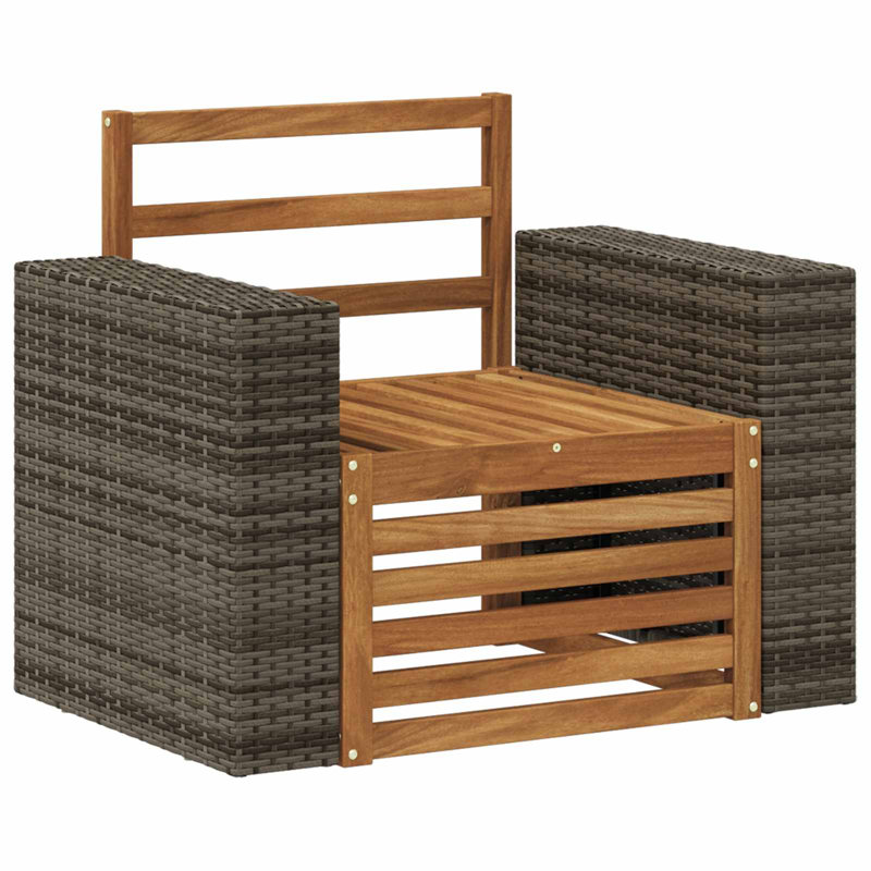 87cm Wide Patio Sectional, Natural/Grey