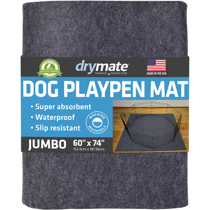 Drymate Charcoal Extra Large Waterproof Dog Playpen Mat