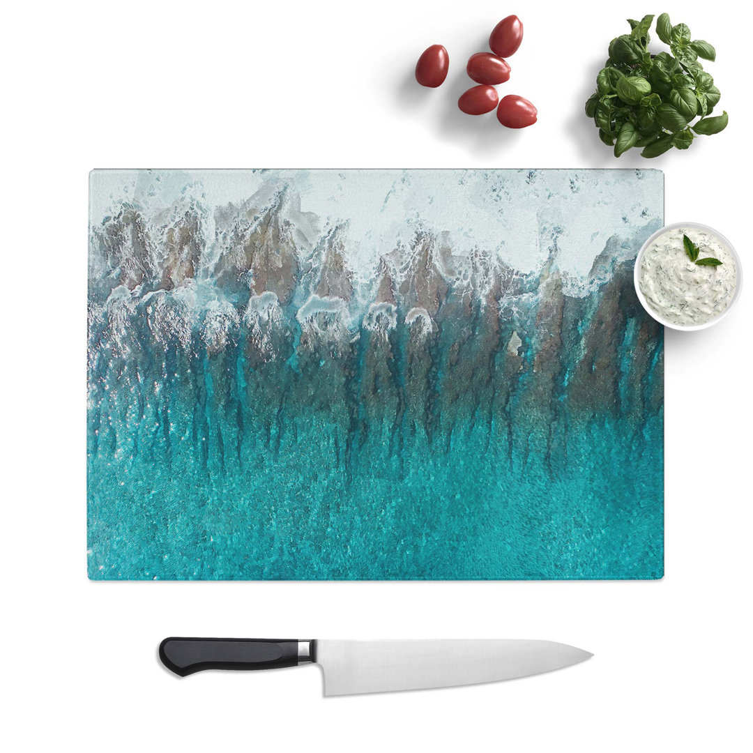Tempered Glass Wave Grooves in the Maldives in Abstract Chopping Board