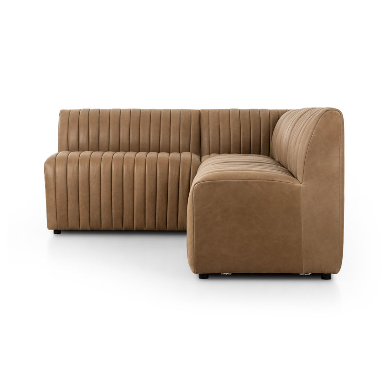 Augustine Dining Banquette L Shape -Palermo Drift, 31.5" H x 91.5" W x 66.5" D