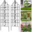 Grand fer treillis arqué en fer noir antidérapant pour jardin H 71 po x l 21 po Vosburgh