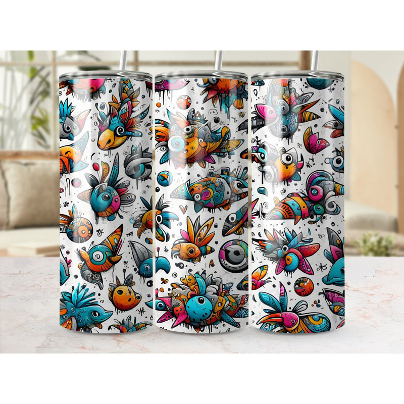 Choose Handmade Tumblers 591ml Vacuum Insulated Stainless Steel (18/8) Travel Tumbler with Straw