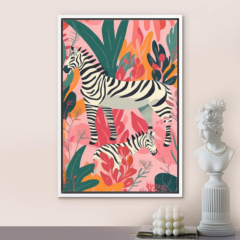 Animaux lumineux de style BCBG safari zèbre, jungle tropicale, animaux de la chambre, style bohème moderne, H 24 po x l 16 po