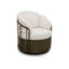 Chaise berçante de patio en osier avec coussins (ensemble de 2)