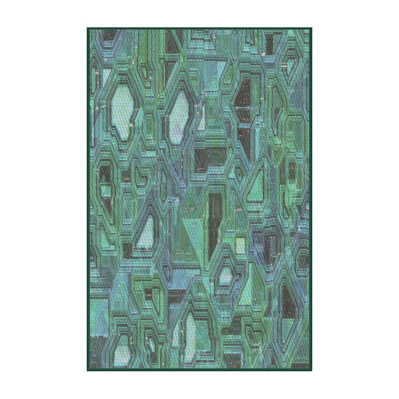 Tapis de zone verte à motif, Rectangle 4 pi x 6 pi