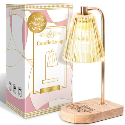 Candle Warmer Lamp with Timer, Dimmable, Adjustable Height - Electric Top Down Melting for All Jar Candles - Home Decor Wax Melter Light (Includes 2 Halogen Bulbs)