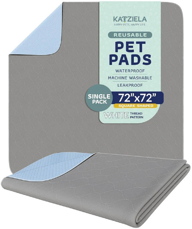 Elenie Katziela Reusable Pee Pad Pink Stitching, 72" W x 72" D x 1" H, Pink