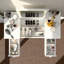 Bureau de coiffeuse multifonctionnel avec éclairage réglable à 3 niveaux avec miroir rabattable et rangement Table de maquillage profonde 15,75 po 2 tiroirs et 3 boîtes de rangement amovibles Bureau de bureau compact blanc-1206778702