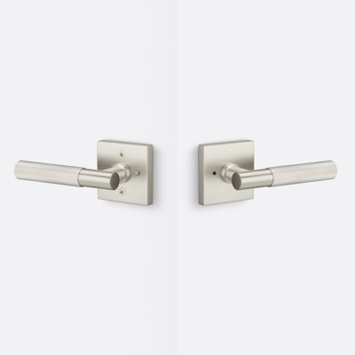 Aspra Square Privacy Rosette, Knurled Grip