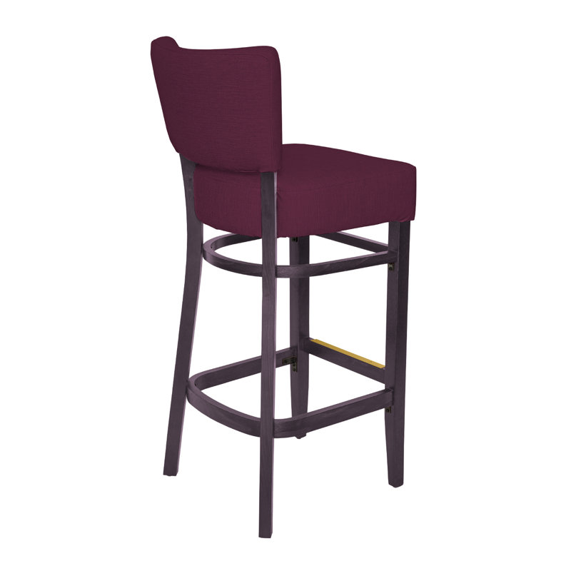 Tabouret de bar Madison, Acajou foncé, Rouge vin